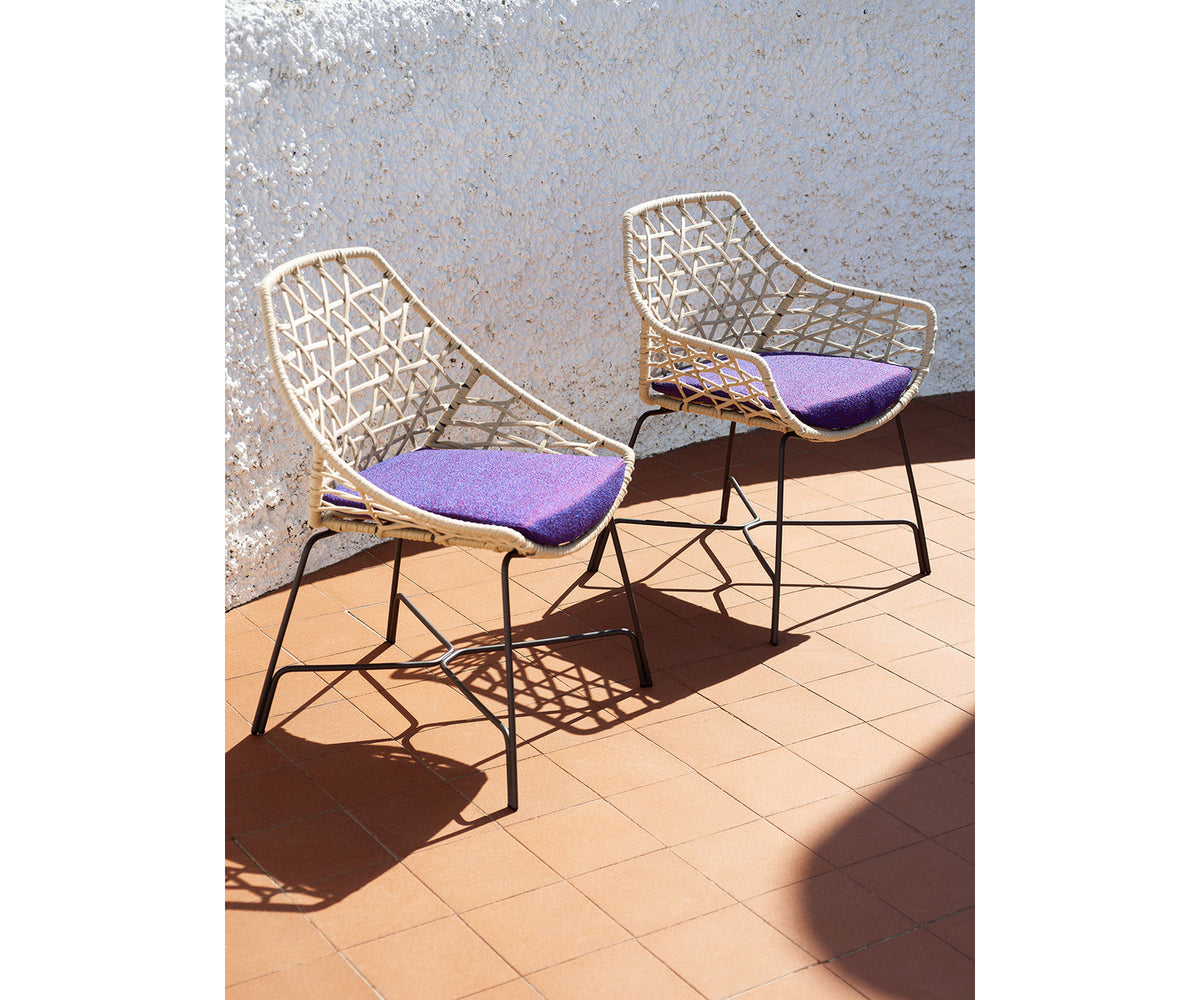 Modern Cut Outdoor Dining Chair with Powder-Coated Steel Frame by Potocco | Casa Design Group