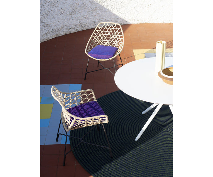 Modern Cut Outdoor Dining Chair with Powder-Coated Steel Frame by Potocco | Casa Design Group