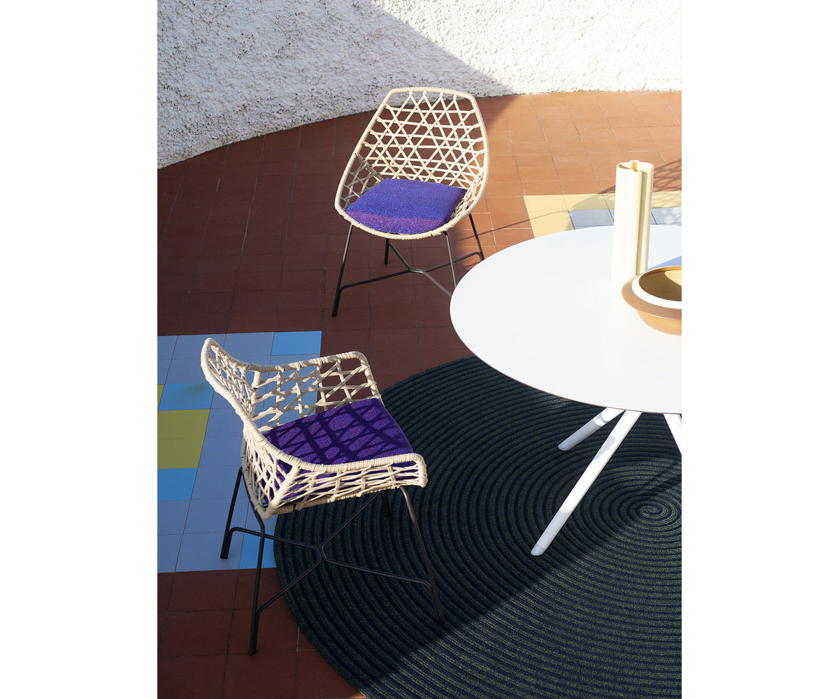 Modern Cut Outdoor Dining Chair with Powder-Coated Steel Frame by Potocco | Casa Design Group