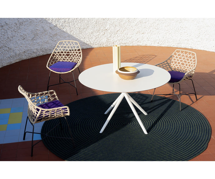 Modern Cut Outdoor Dining Chair with Powder-Coated Steel Frame by Potocco | Casa Design Group