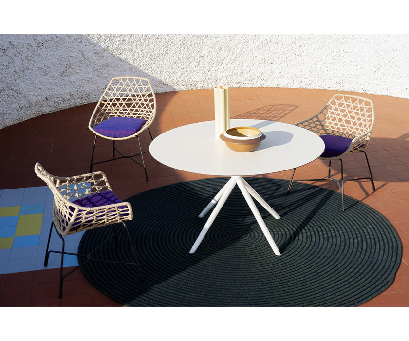 Modern Cut Outdoor Dining Chair with Powder-Coated Steel Frame by Potocco | Casa Design Group