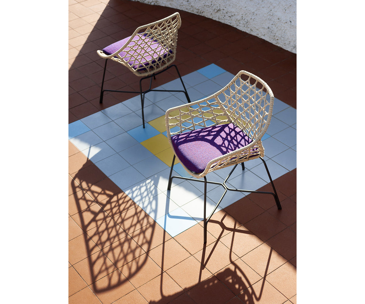 Modern Cut Outdoor Dining Chair with Powder-Coated Steel Frame by Potocco | Casa Design Group