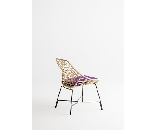 Modern Cut Outdoor Dining Side Chair with  Powder-Coated Steel Frame by Potocco | Casa Design Group