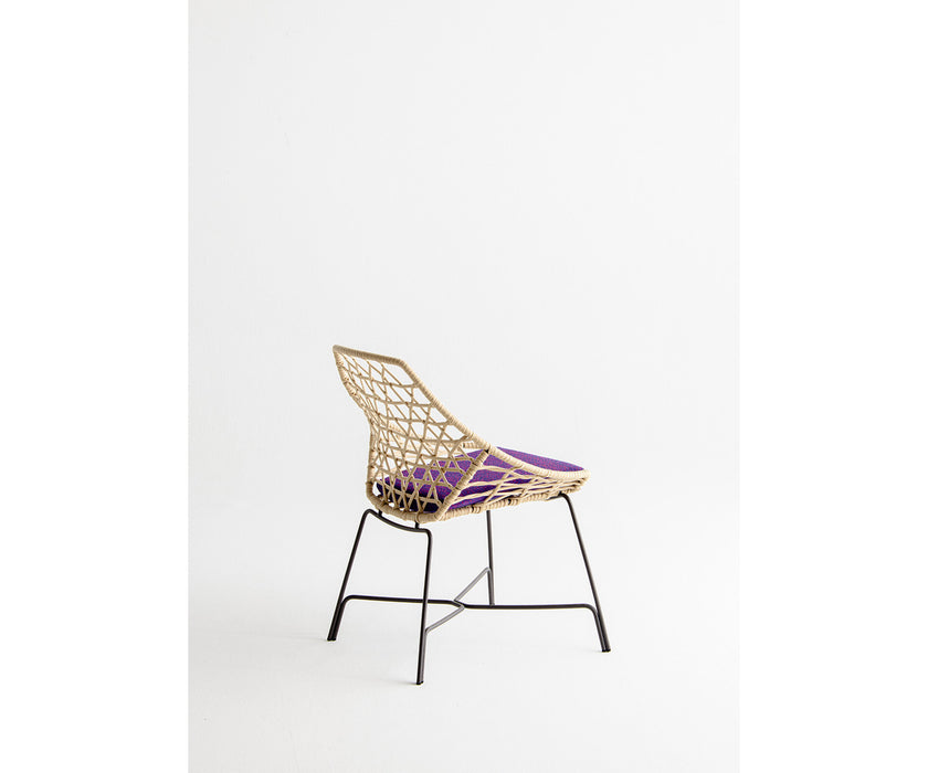 Modern Cut Outdoor Dining Side Chair with  Powder-Coated Steel Frame by Potocco | Casa Design Group