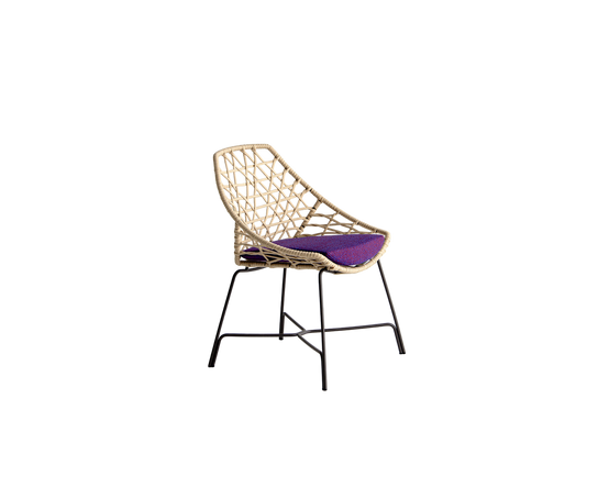 Modern Cut Outdoor Dining Side Chair with  Powder-Coated Steel Frame by Potocco | Casa Design Group