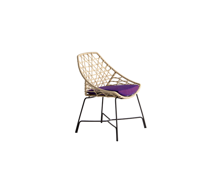 Modern Cut Outdoor Dining Side Chair with  Powder-Coated Steel Frame by Potocco | Casa Design Group