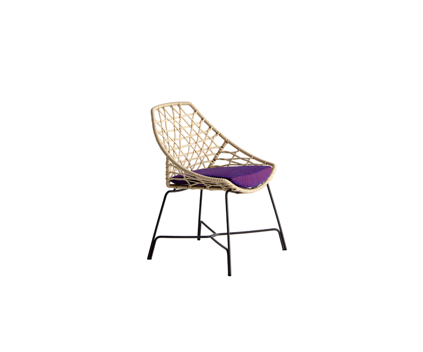 Modern Cut Outdoor Dining Side Chair with  Powder-Coated Steel Frame by Potocco | Casa Design Group