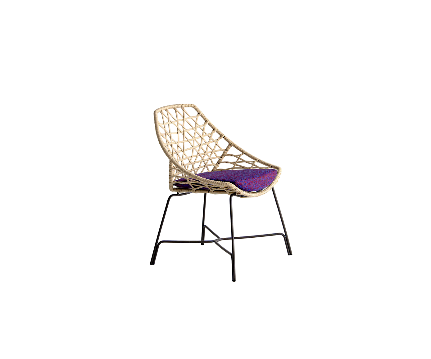 Modern Cut Outdoor Dining Side Chair with  Powder-Coated Steel Frame by Potocco | Casa Design Group