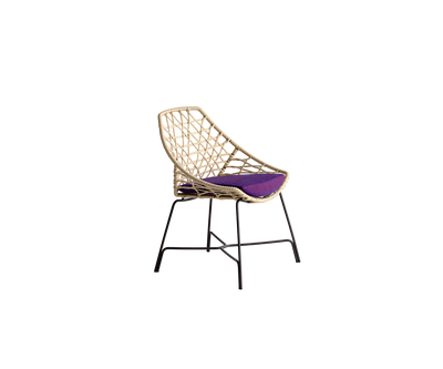 Modern Cut Outdoor Dining Side Chair with  Powder-Coated Steel Frame by Potocco | Casa Design Group