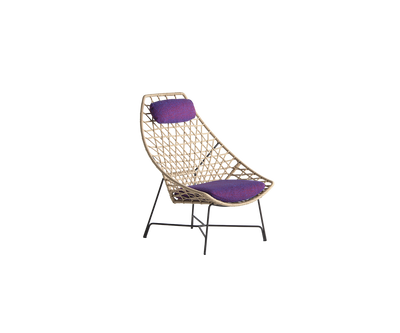 Contemporary Cut Outdoor Lounge Chair with Epoxy Steel Frame by Potocco | Casa Design Group