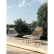 Contemporary Cut Outdoor Lounge Chair with Footrest with Epoxy Steel Frame by Potocco | Casa Design Group