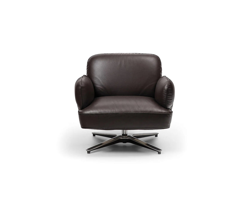 Contemporary Dafne lounge chair by Frigerio with sculptural upholstered design