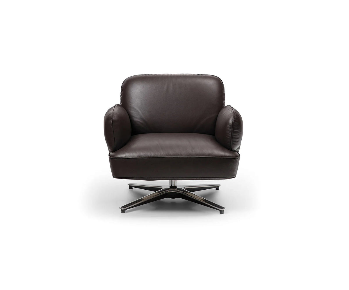 Contemporary Dafne lounge chair by Frigerio with sculptural upholstered design