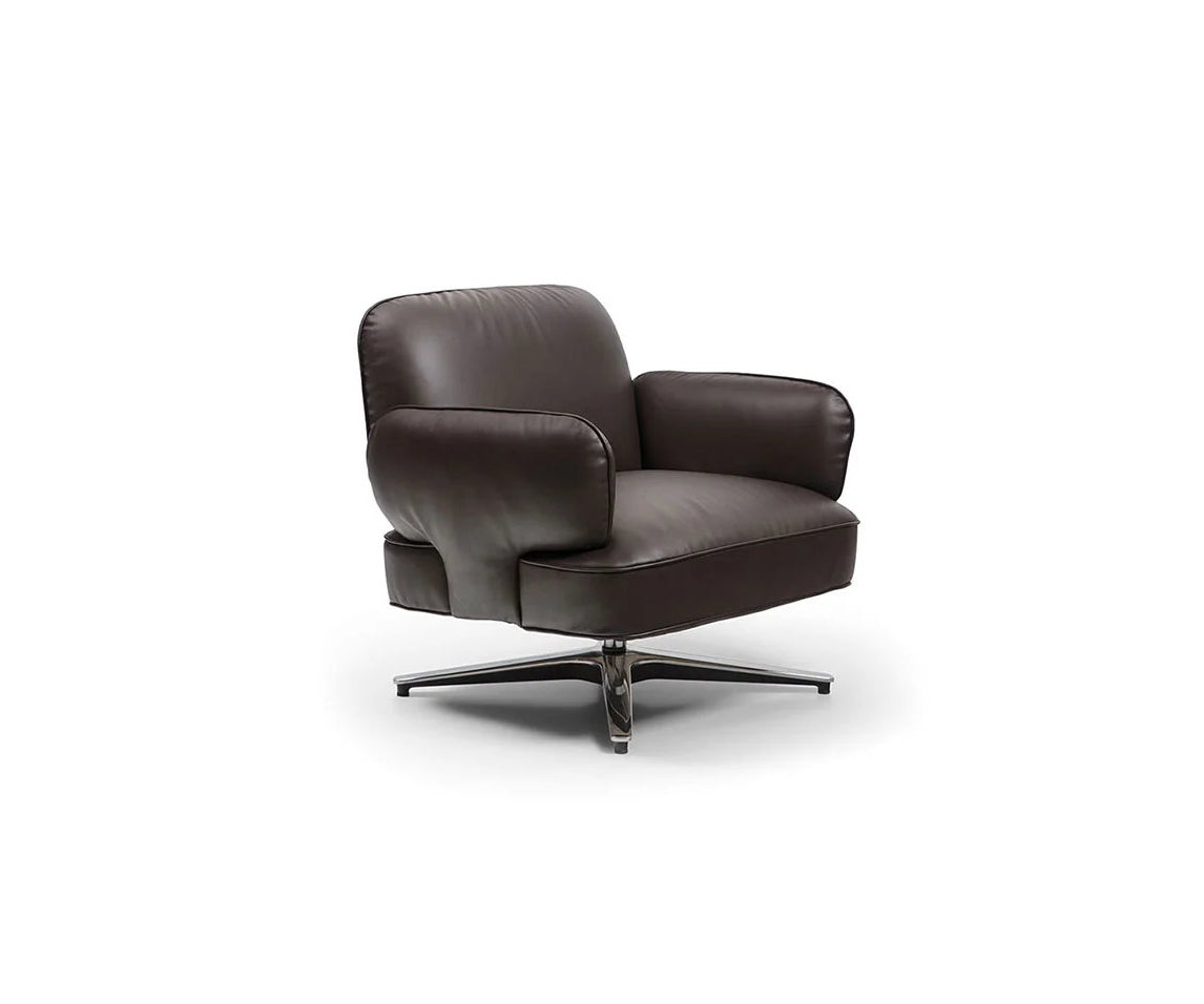 Contemporary Dafne lounge chair by Frigerio with sculptural upholstered design