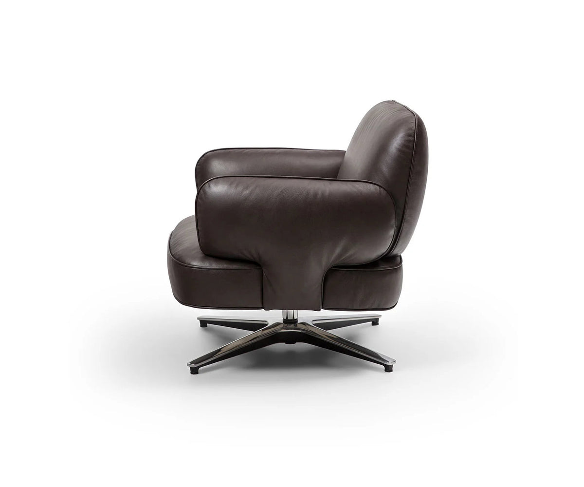 Contemporary Dafne lounge chair by Frigerio with sculptural upholstered design