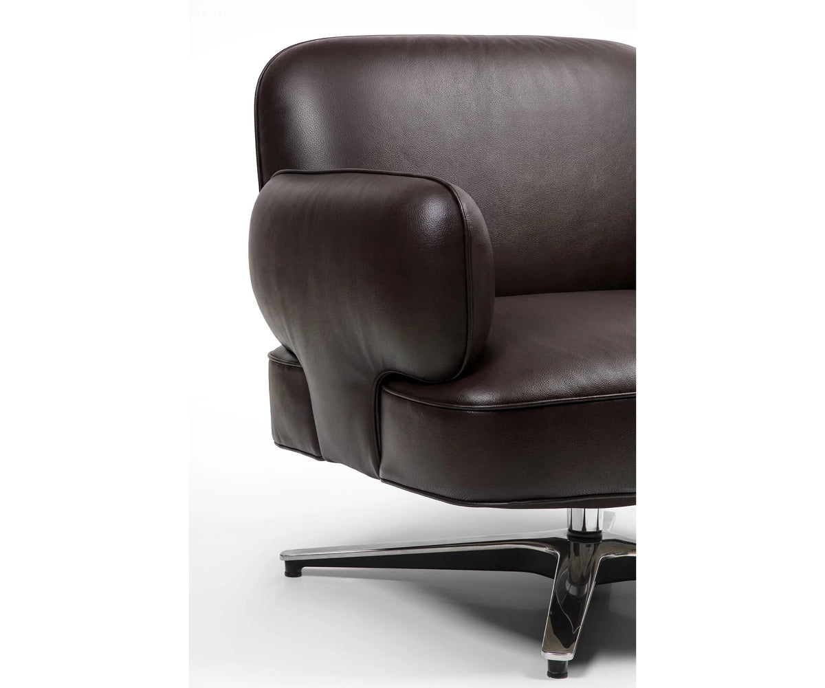 Contemporary Dafne lounge chair by Frigerio with sculptural upholstered design