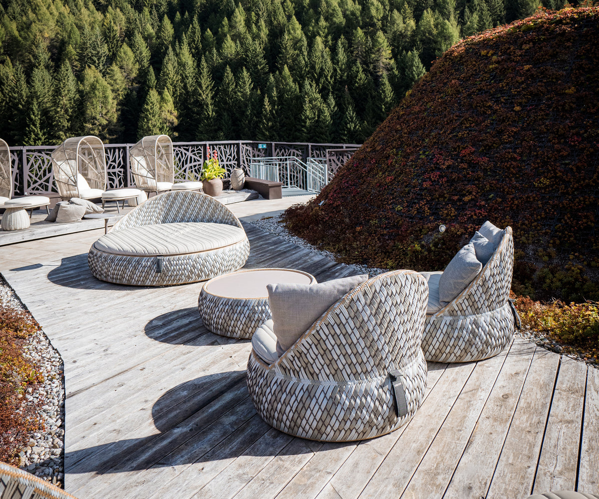 Sculptural DALA Coffee Table in vibrant tones by Dedon | Casa Design Group