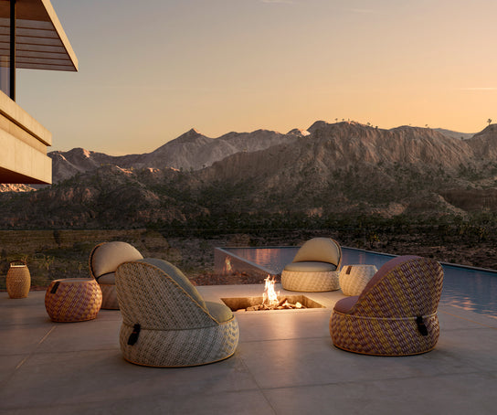 Colorful DALA Side Table by Dedon – modern outdoor accent | Casa Design Group