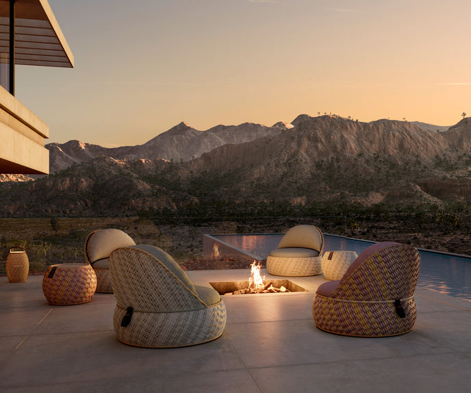 Colorful DALA Side Table by Dedon – modern outdoor accent | Casa Design Group
