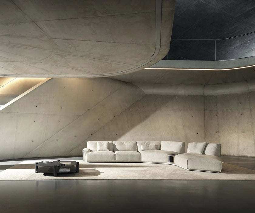Contemporary modular Dao Soft sofa by Frigerio with elegant upholstered seating