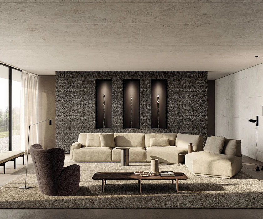 Contemporary modular Dao Soft sofa by Frigerio with elegant upholstered seating