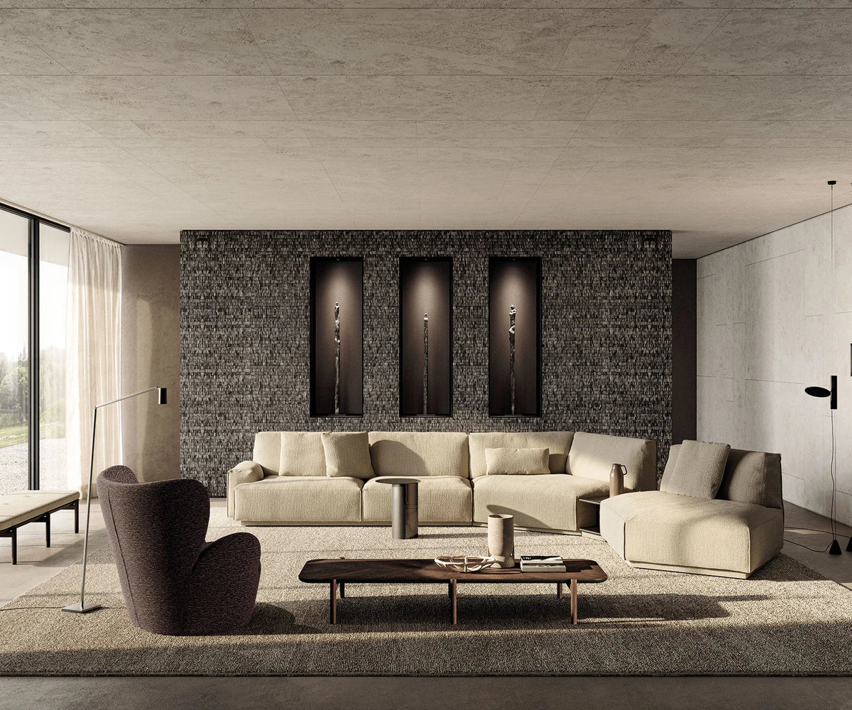 Contemporary modular Dao Soft sofa by Frigerio with elegant upholstered seating