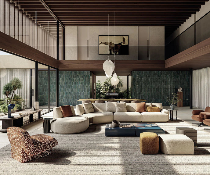 Contemporary modular Dao Soft sofa by Frigerio with elegant upholstered seating