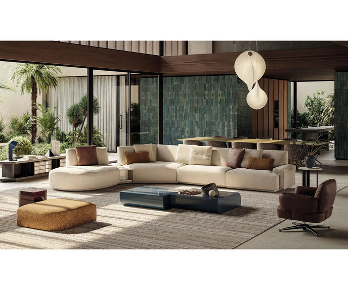 Contemporary modular Dao Soft sofa by Frigerio with elegant upholstered seating