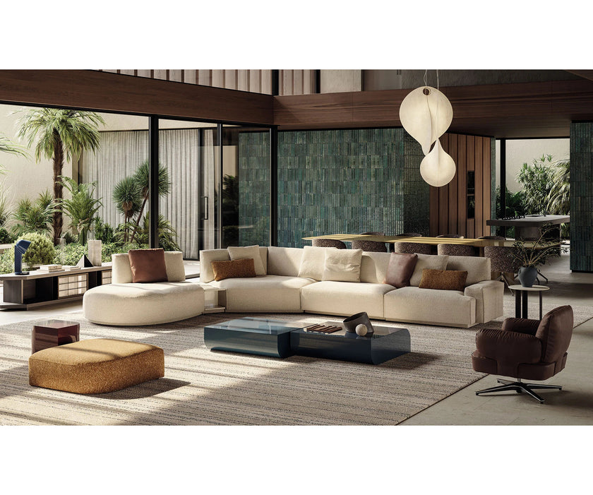 Contemporary modular Dao Soft sofa by Frigerio with elegant upholstered seating