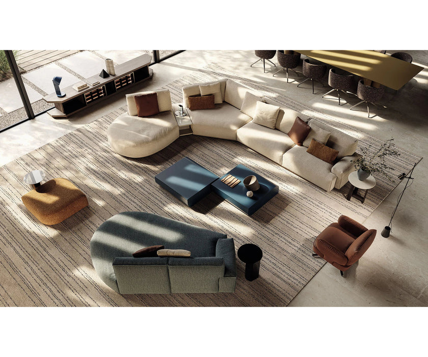 Contemporary modular Dao Soft sofa by Frigerio with elegant upholstered seating