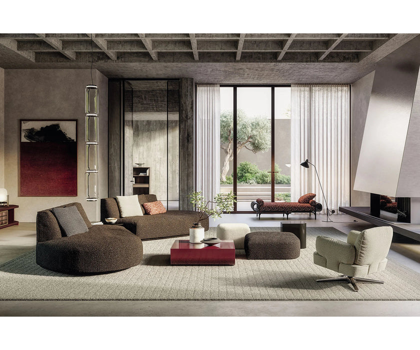 Contemporary modular Dao Soft sofa by Frigerio with elegant upholstered seating