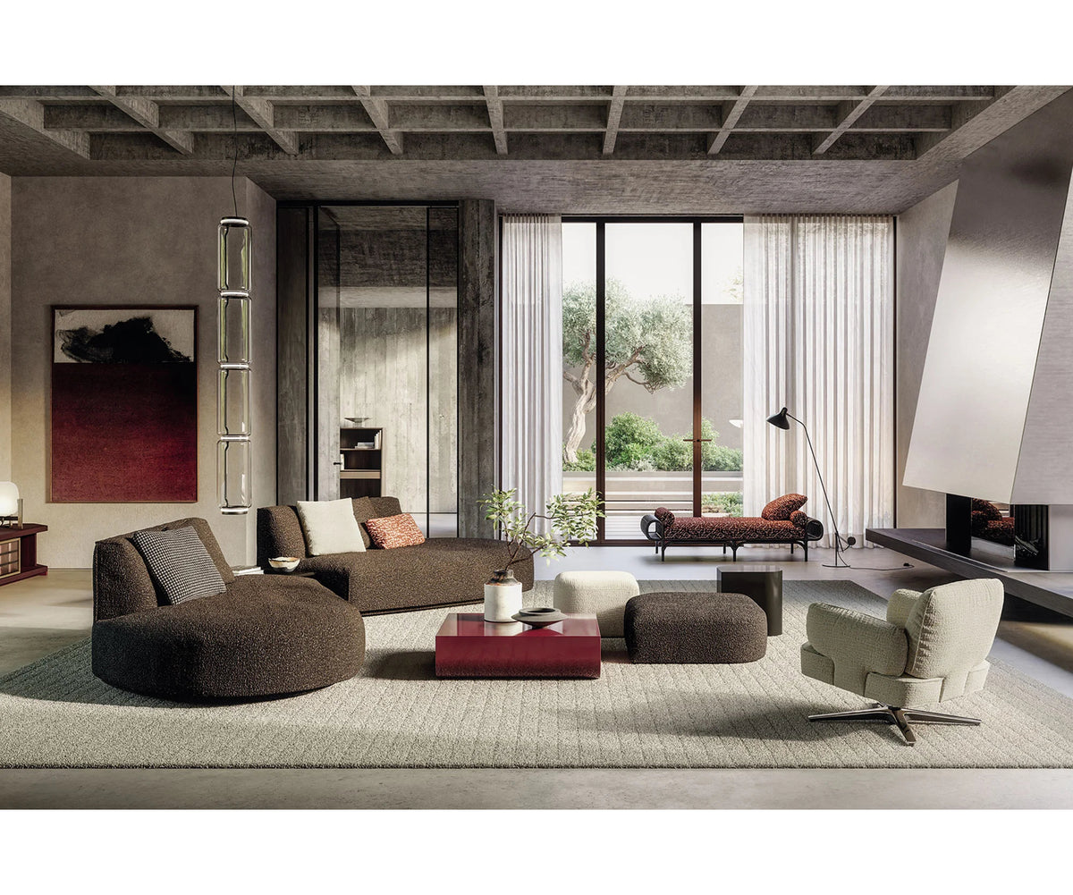Contemporary modular Dao Soft sofa by Frigerio with elegant upholstered seating