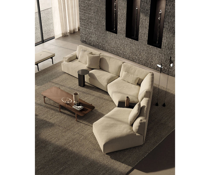 Contemporary modular Dao Soft sofa by Frigerio with elegant upholstered seating