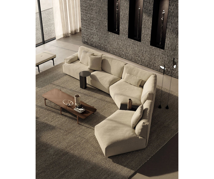 Contemporary modular Dao Soft sofa by Frigerio with elegant upholstered seating