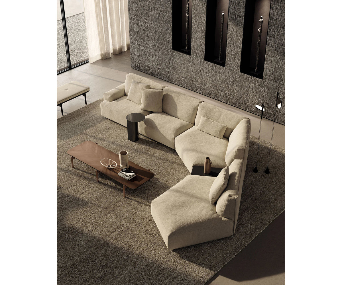 Contemporary modular Dao Soft sofa by Frigerio with elegant upholstered seating