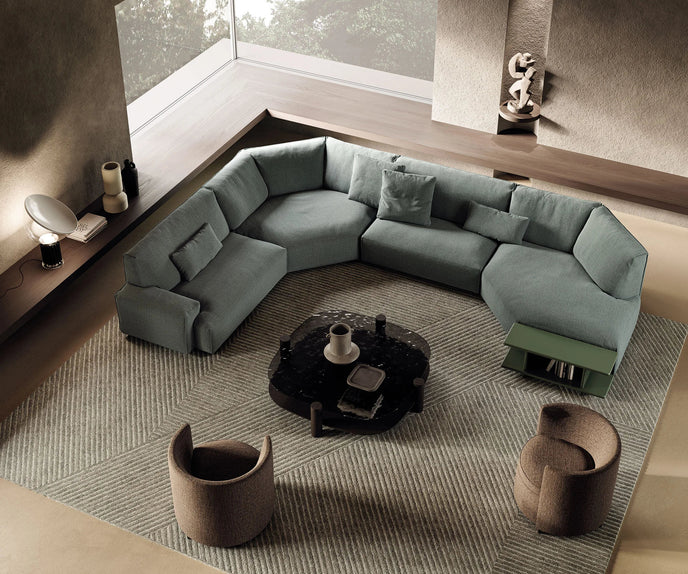 Contemporary modular Dao Soft sofa by Frigerio with elegant upholstered seating