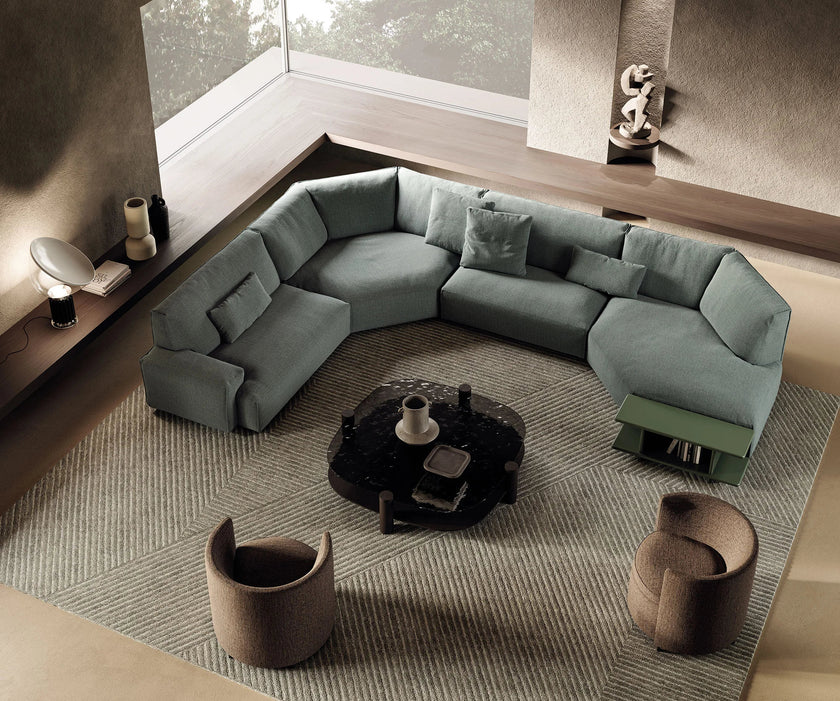 Contemporary modular Dao Soft sofa by Frigerio with elegant upholstered seating