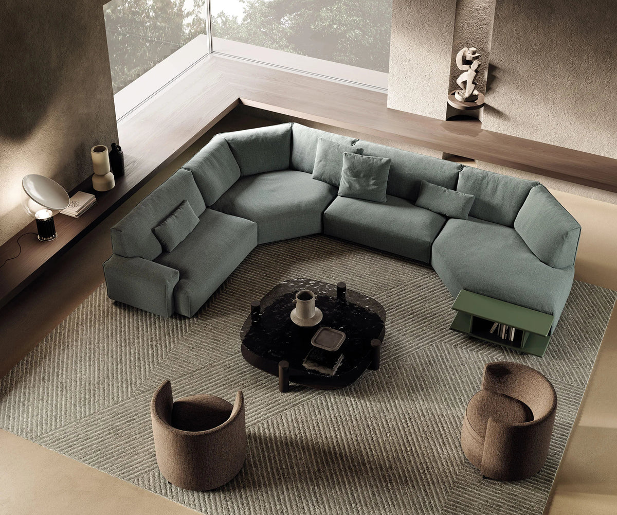 Contemporary modular Dao Soft sofa by Frigerio with elegant upholstered seating