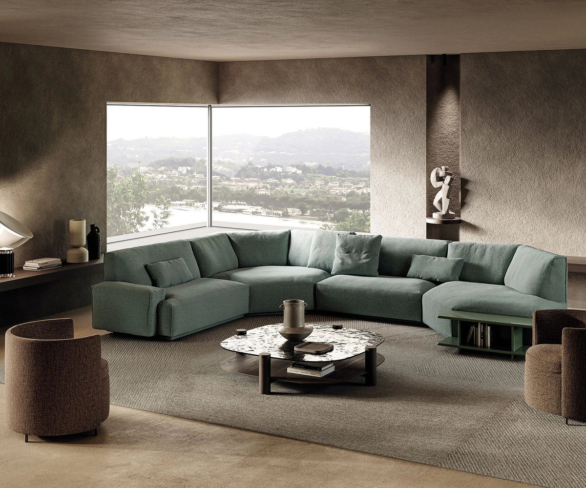 Contemporary modular Dao Soft sofa by Frigerio with elegant upholstered seating