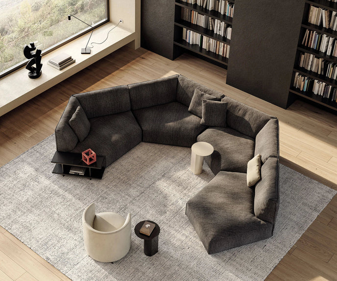Contemporary modular Dao Soft sofa by Frigerio with elegant upholstered seating