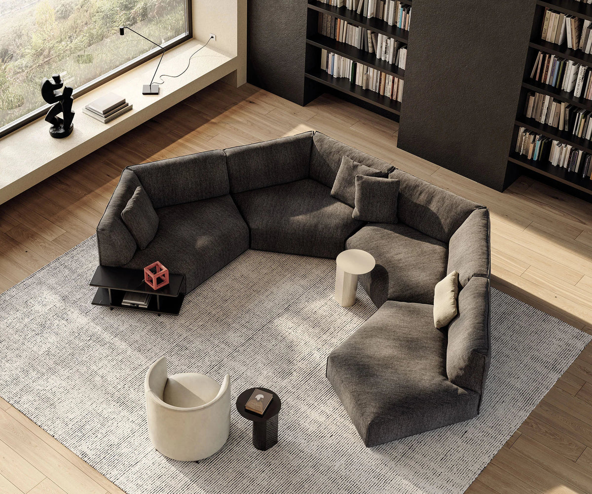 Contemporary modular Dao Soft sofa by Frigerio with elegant upholstered seating
