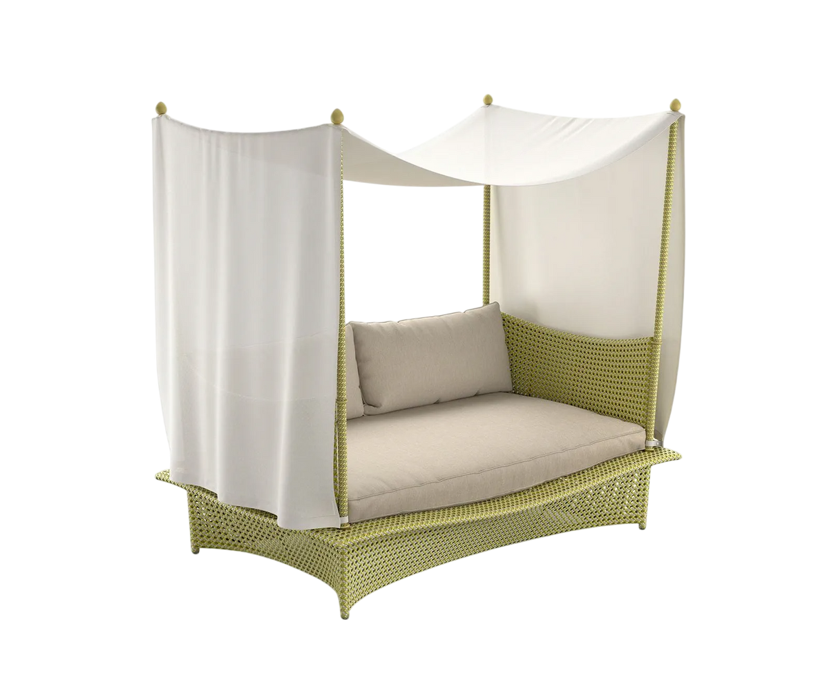 Luxury Daydream Daybed by Dedon | Richard Frinier Design with Cane Weave and Citrine Upholstery | Casa Design Group