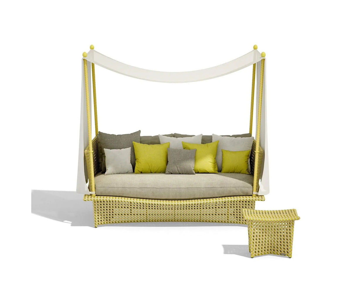 Luxury Daydream Daybed by Dedon | Richard Frinier Design with Cane Weave and Citrine Upholstery | Casa Design Group