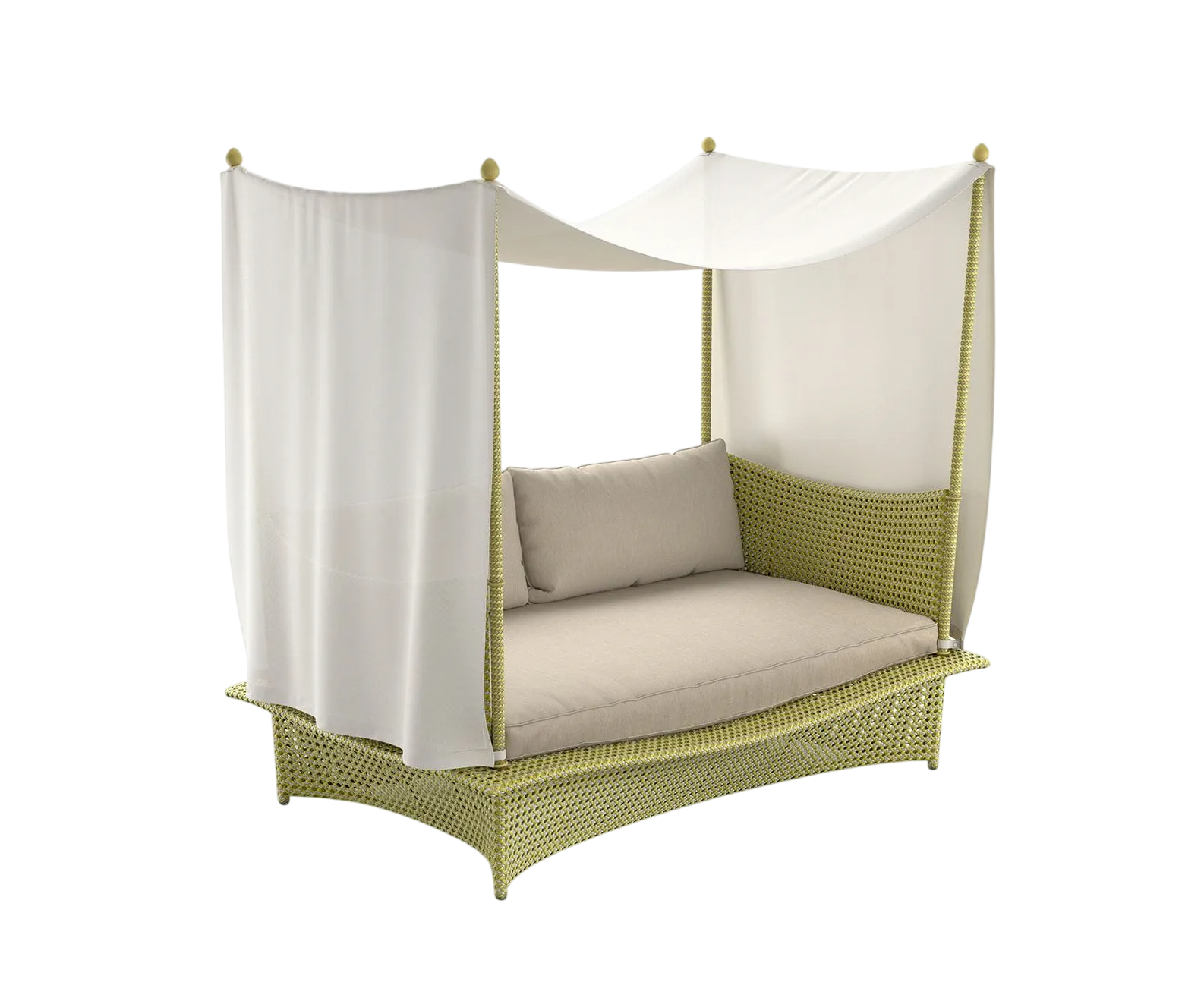 Luxury Daydream Daybed by Dedon | Richard Frinier Design with Cane Weave and Citrine Upholstery | Casa Design Group