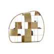 Airframe Bookcase by De Castelli in Brushed Brass with Sculptural Hammered Metal Design | Casa Design Group