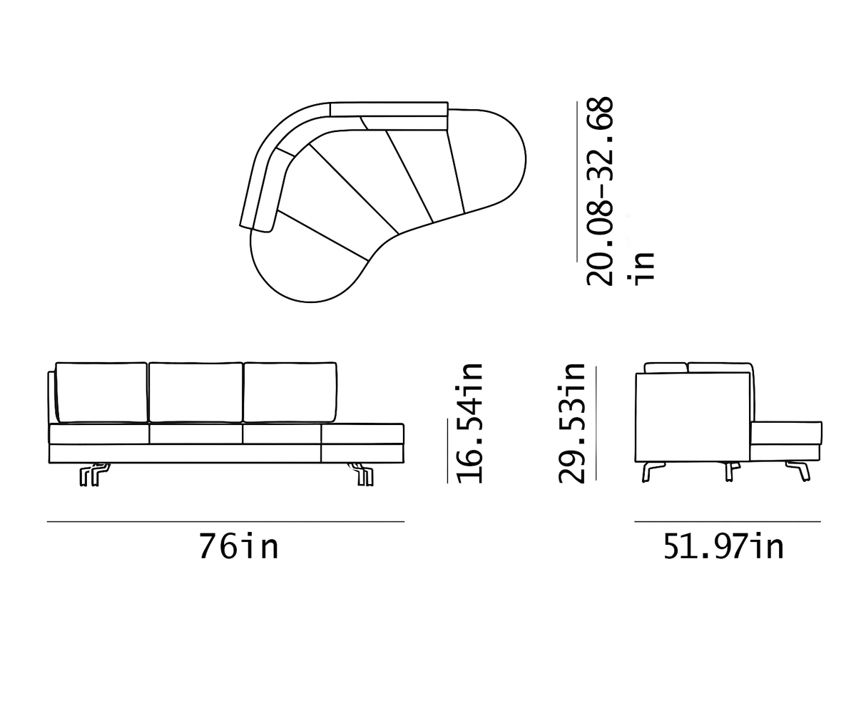 Modern De Sede DS-167/19 Sofa with Sliding Backrest and Stainless Steel Feet Casa Design Group