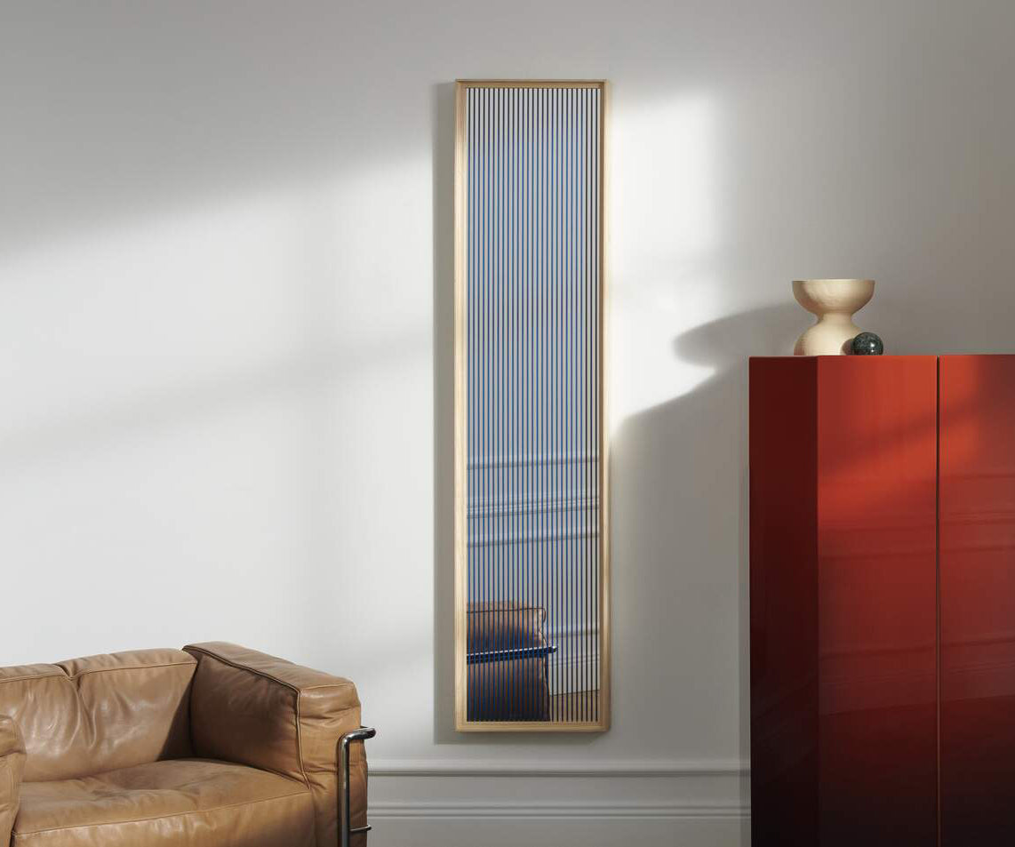 Contemporary Cassina Deadline Mirror with Ash Frame and Graphic Reflections Casa Design Group