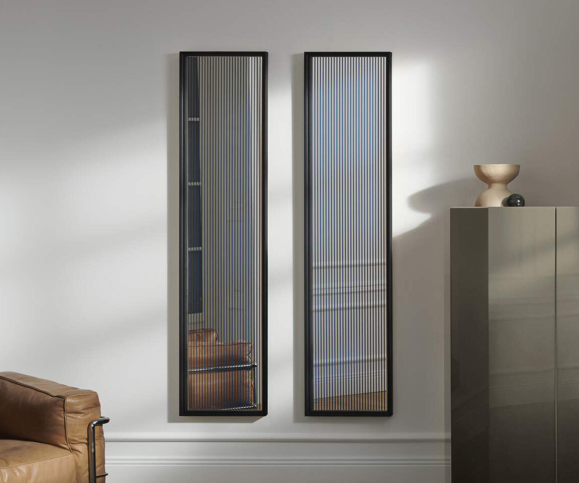 Contemporary Cassina Deadline Mirror with Ash Frame and Graphic Reflections Casa Design Group