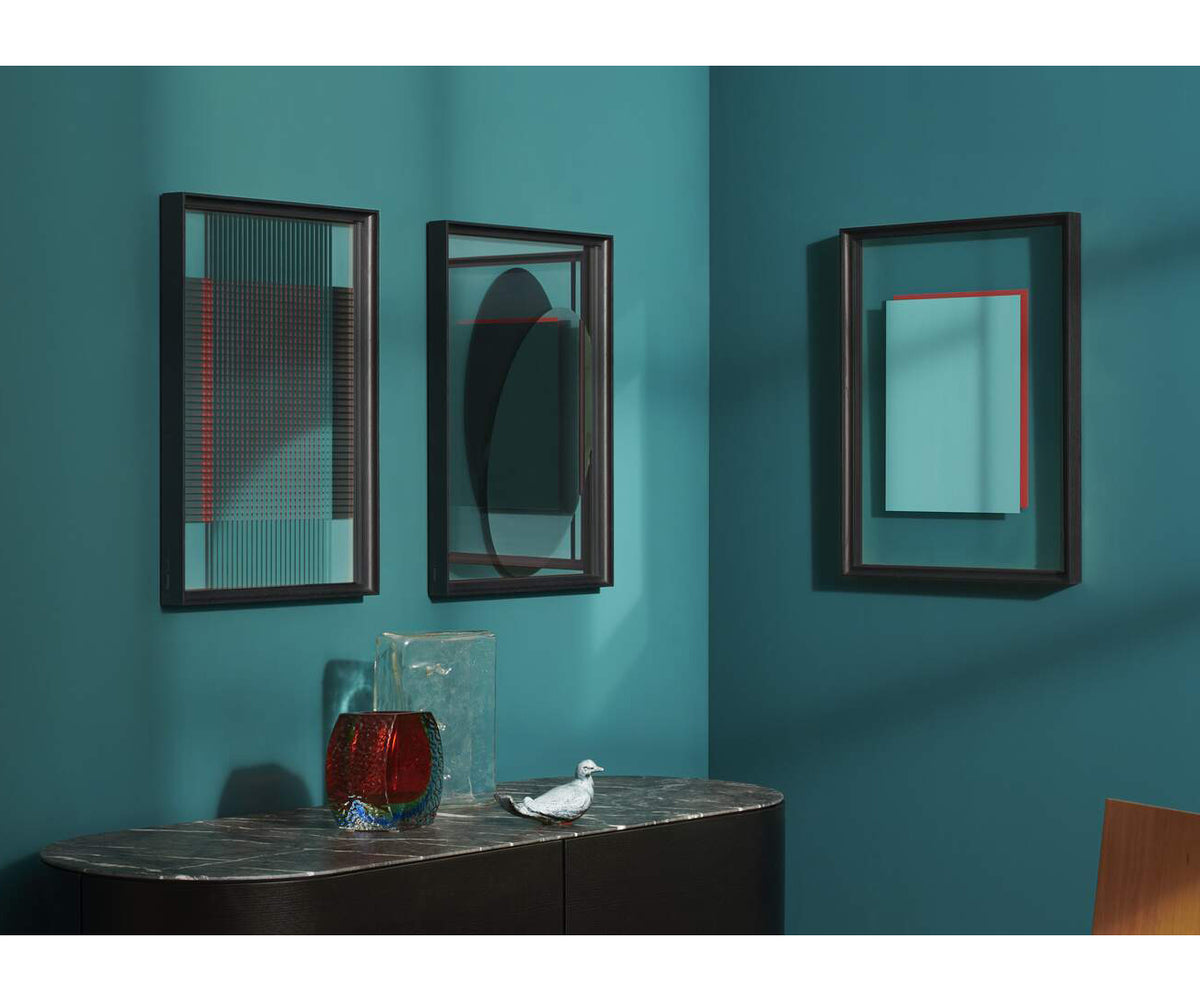 Contemporary Cassina Deadline Mirror with Ash Frame and Graphic Reflections Casa Design Group