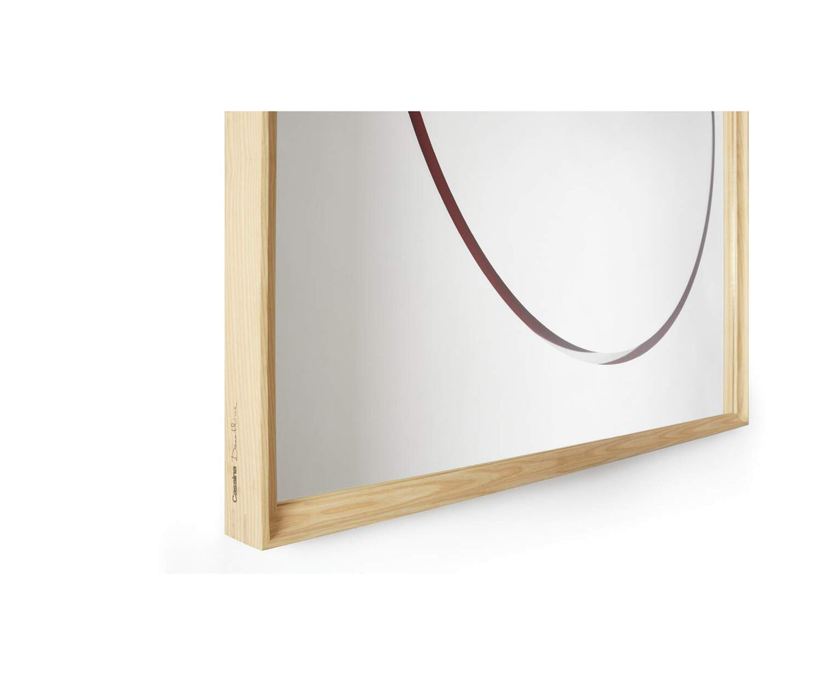 Contemporary Cassina Deadline Mirror with Ash Frame and Graphic Reflections Casa Design Group